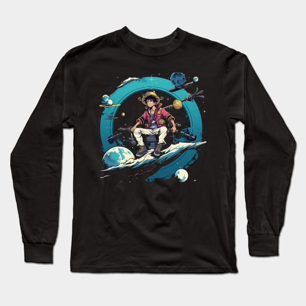 Luffy x Space - one piece anime character cool Long Sleeve T-Shirt by earngave